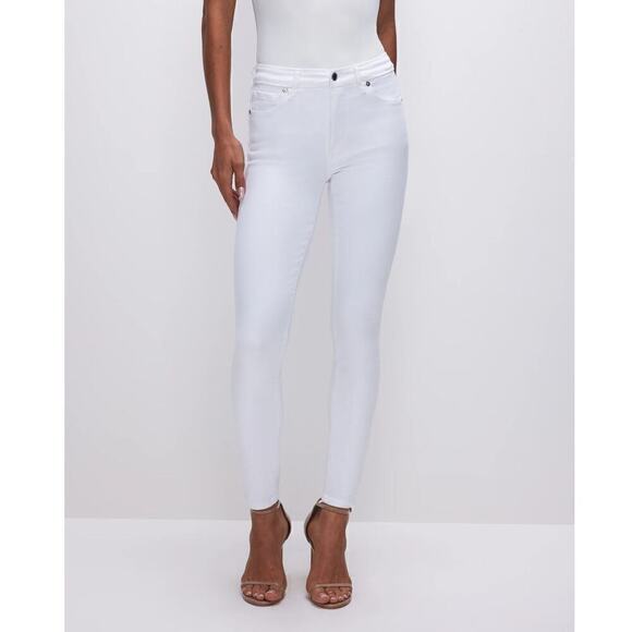 Good American Good Legs Skinny Jeans Mid Rise White Wash Denim NWT Size 10 - Picture 2 of 14